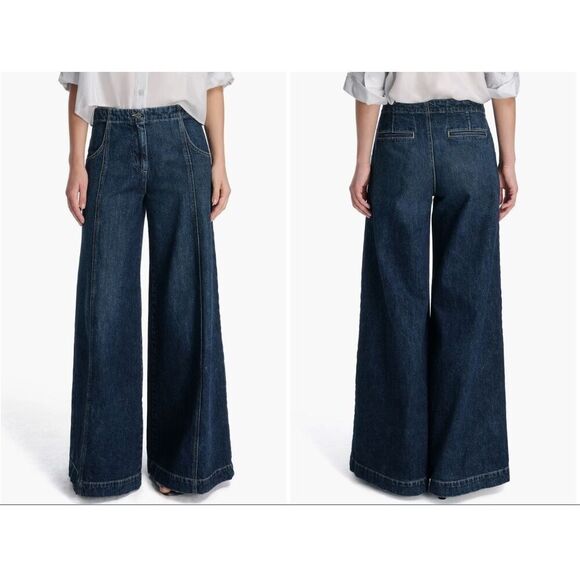 New $525 TWP Dancing in the Dark Wide Leg Trouser Jeans Size 29 - Picture 1 of 6